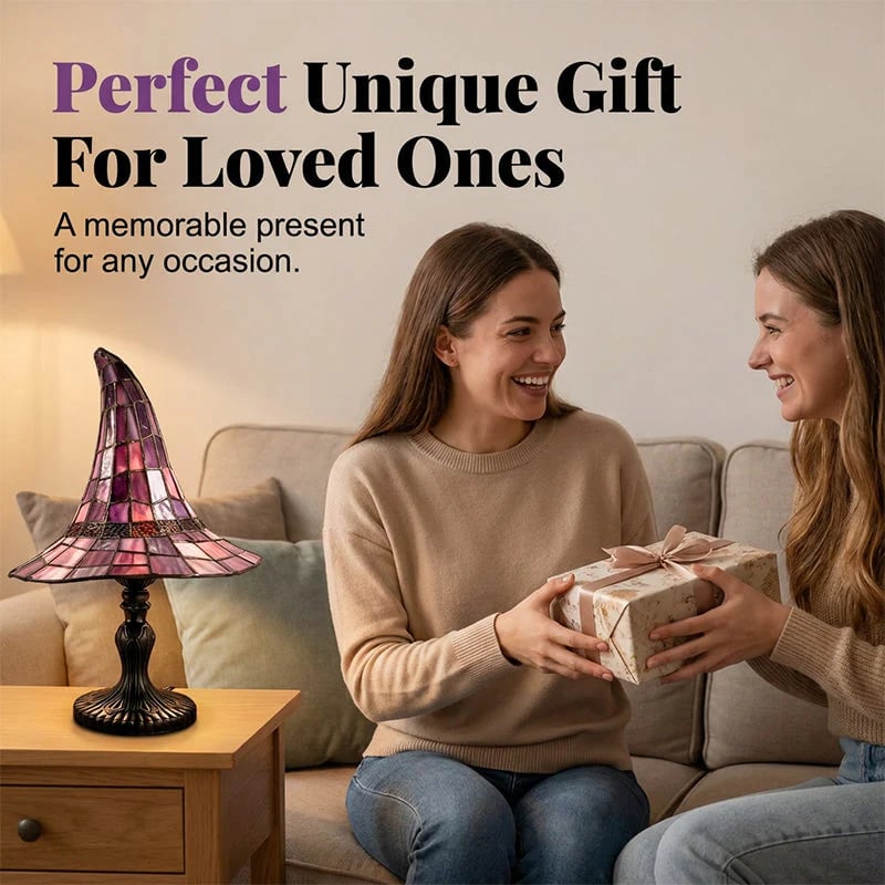 ✨Limited Edition 50% OFF🧙‍♀️ Stained-Resin Witch Hat Lamp – Enchanting Gothic Ambient Light