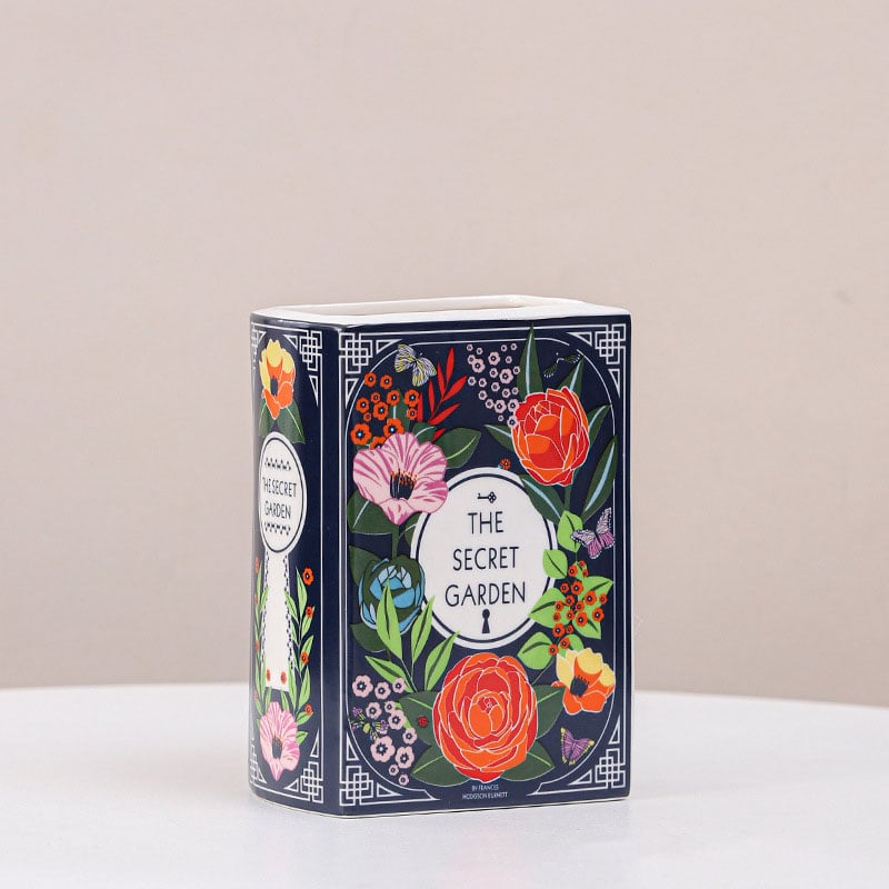 🔥LAST DAY 50% OFF - 📚 The Secret Garden Book-Shaped Ceramic Vase