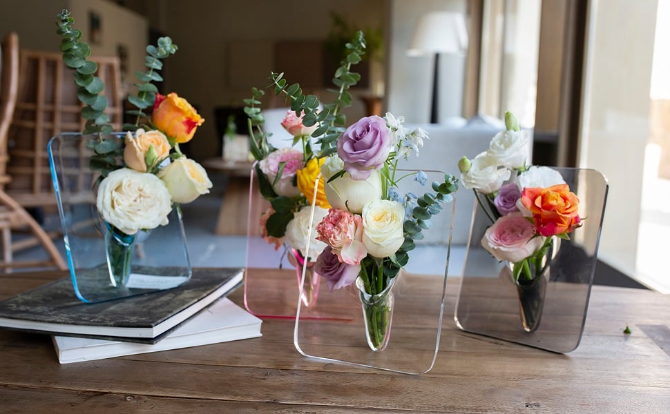 clear acrylic flower vase