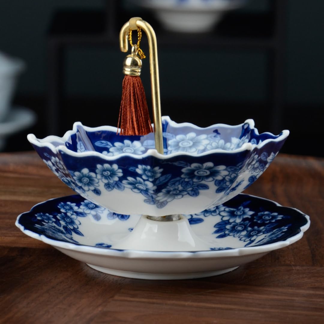 5thousand years Blue and White Porcelain Umbrella Tea Infuser Set