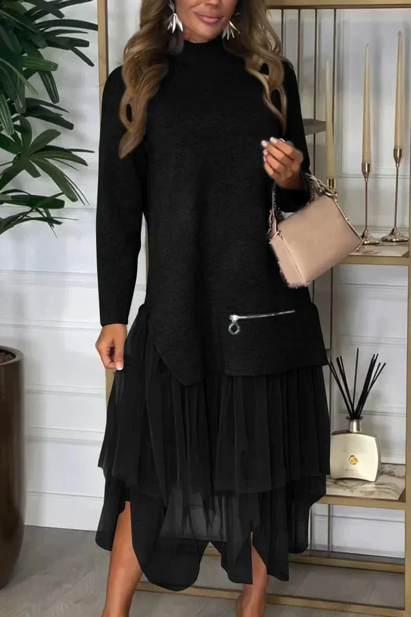Women's Mesh Patchwork Dress