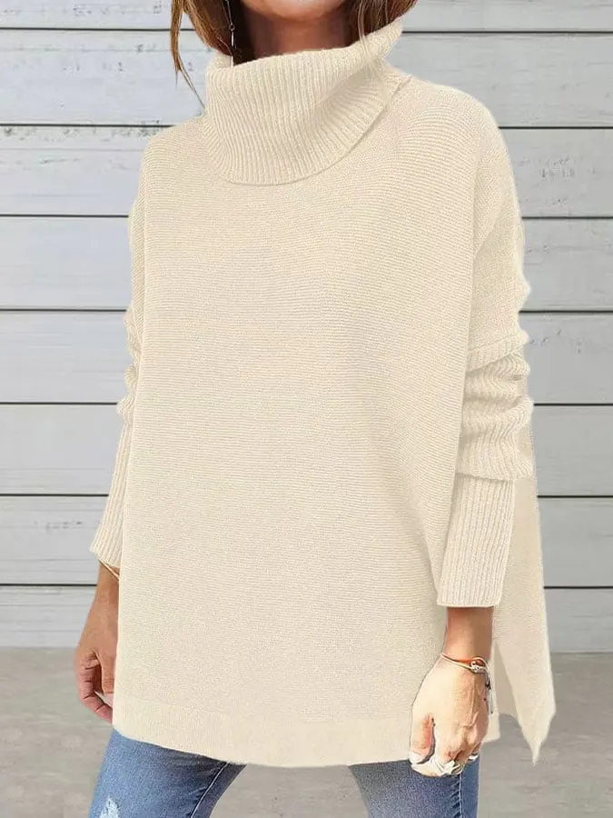 Women's Turtleneck Loose Bat Sleeve Sweater