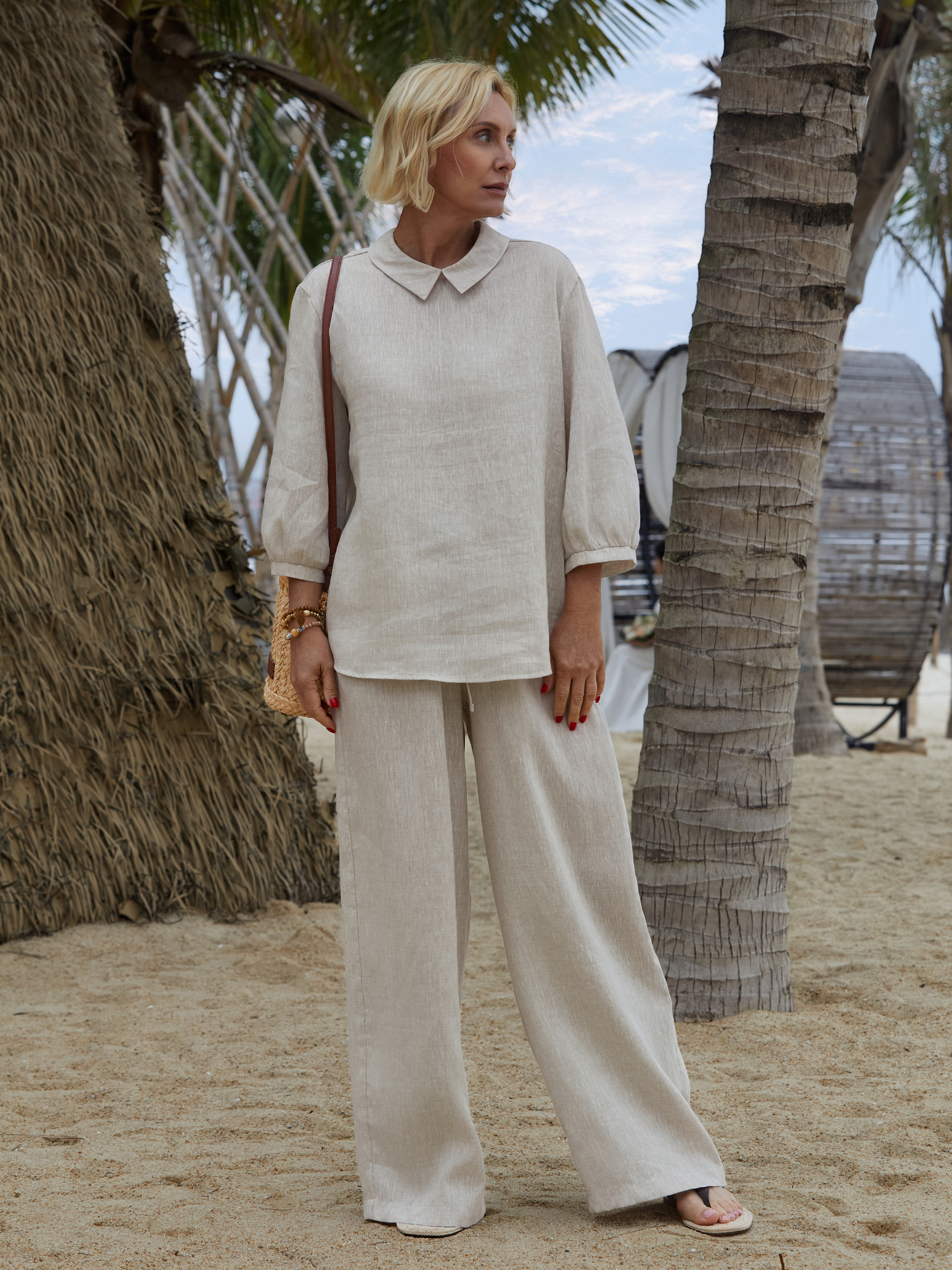 Women's  Linen 3/4 Sleeve Shirt