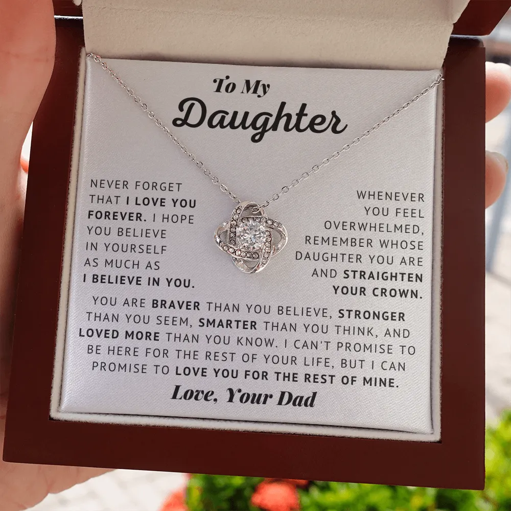 Castle Bliss To My Daughter - Believe In Yourself - Love Knot Necklace
