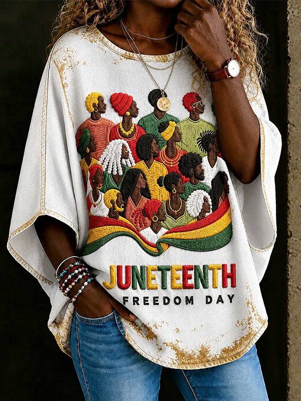 Women's African American Juneteenth Freedom Day Print Long Sleeve T-Shirt