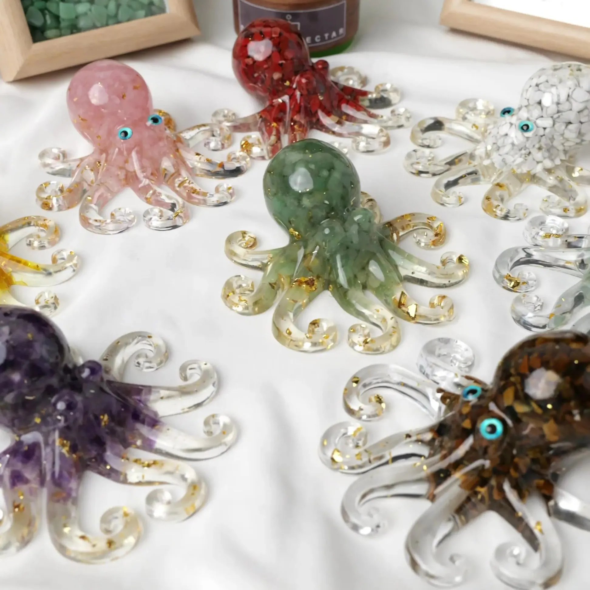 🔥Last 4 hours Sale: Save $15 -🔮🐙Natural Crystal Gravel Octopus Decor