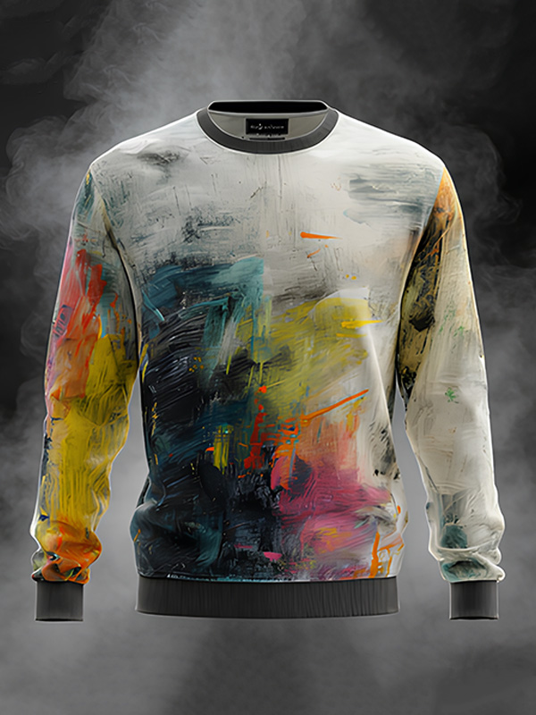Men's Abstract Painting Art Print Casual Sweatshirt