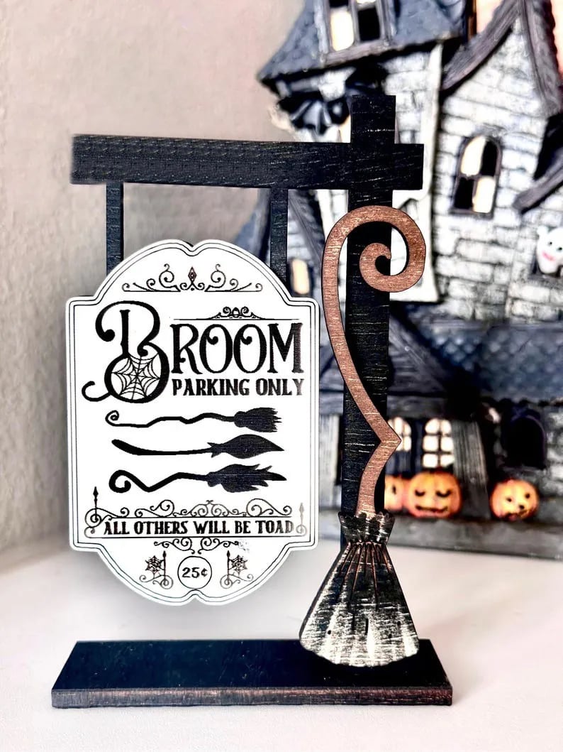 🧹Broom Parking Halloween Mini Sign