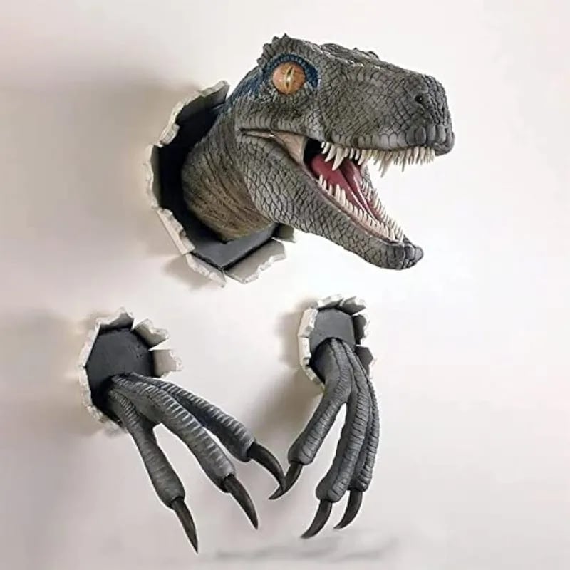 🔥Hot Sale - 🦖3D Wall Mount Dinosaur Bust Sculpture🌟