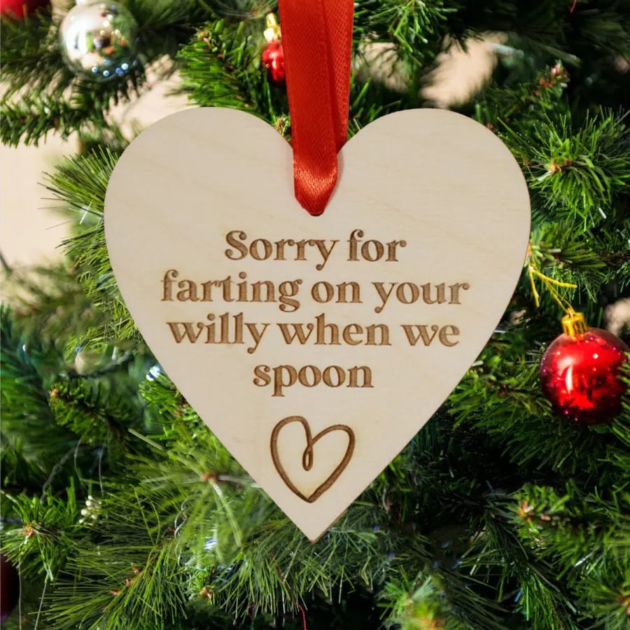 Christmas Hot Sale - Humor Wooden Heart Ornaments