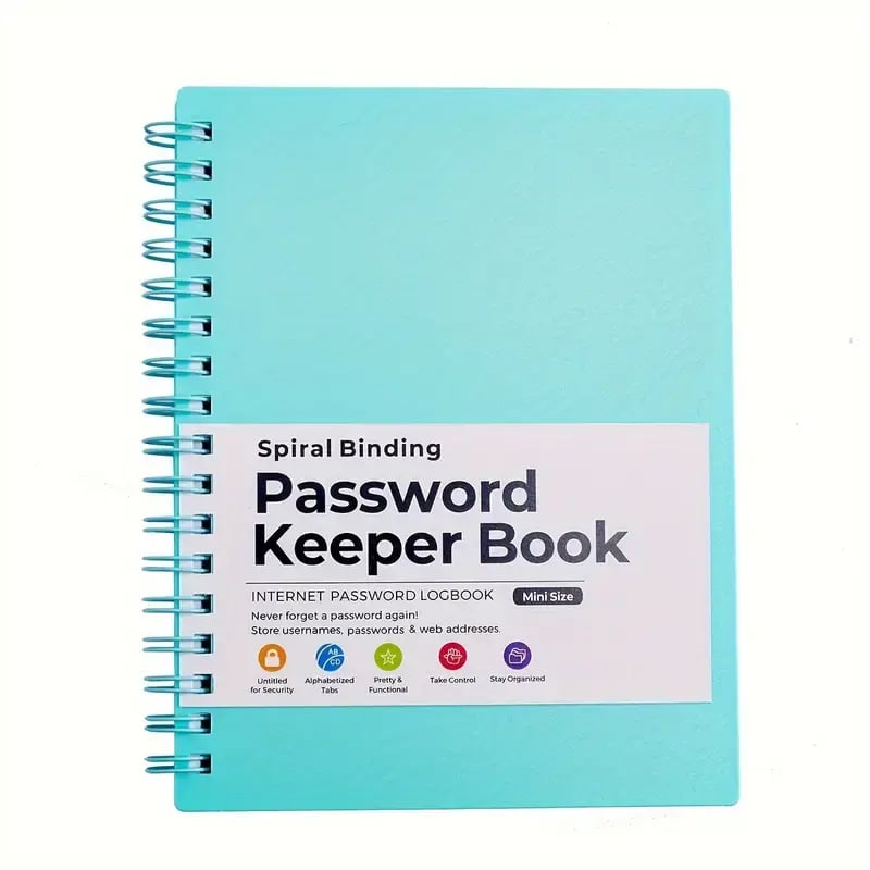 📚Mini password book with lettered tabs | password notebook for internet and computer login, username, home, office passwords