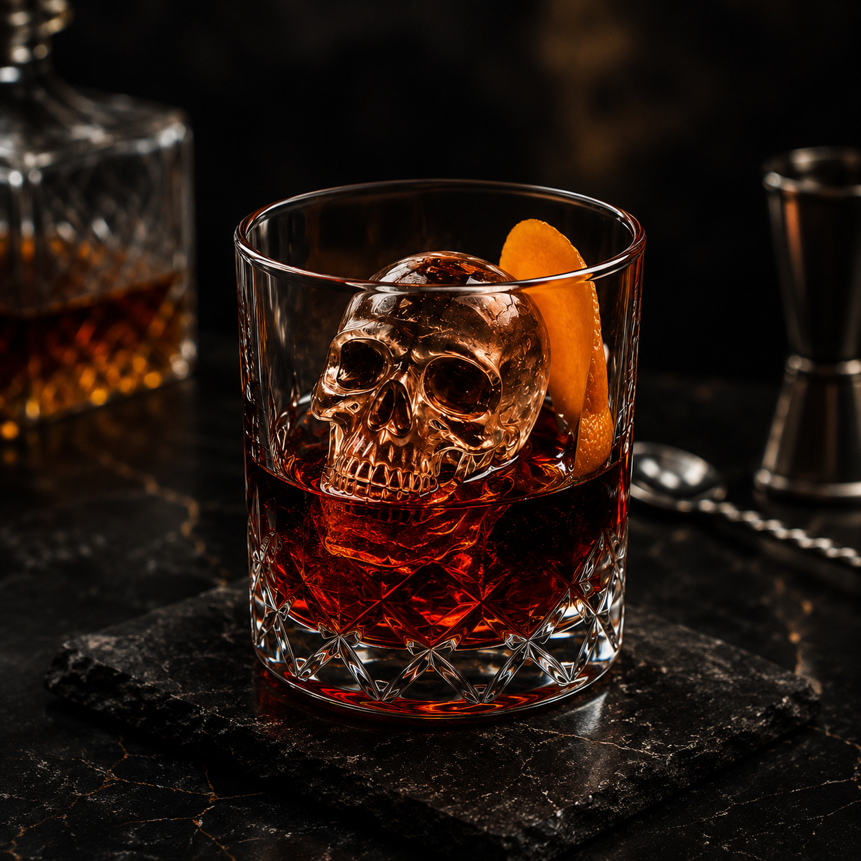 🥳2026 HOT SALE💀🧊 50% OFF! DIY Silicone Skull Ice Cube Tray – Giant slow-melt skull for whiskey, cocktails & more✨