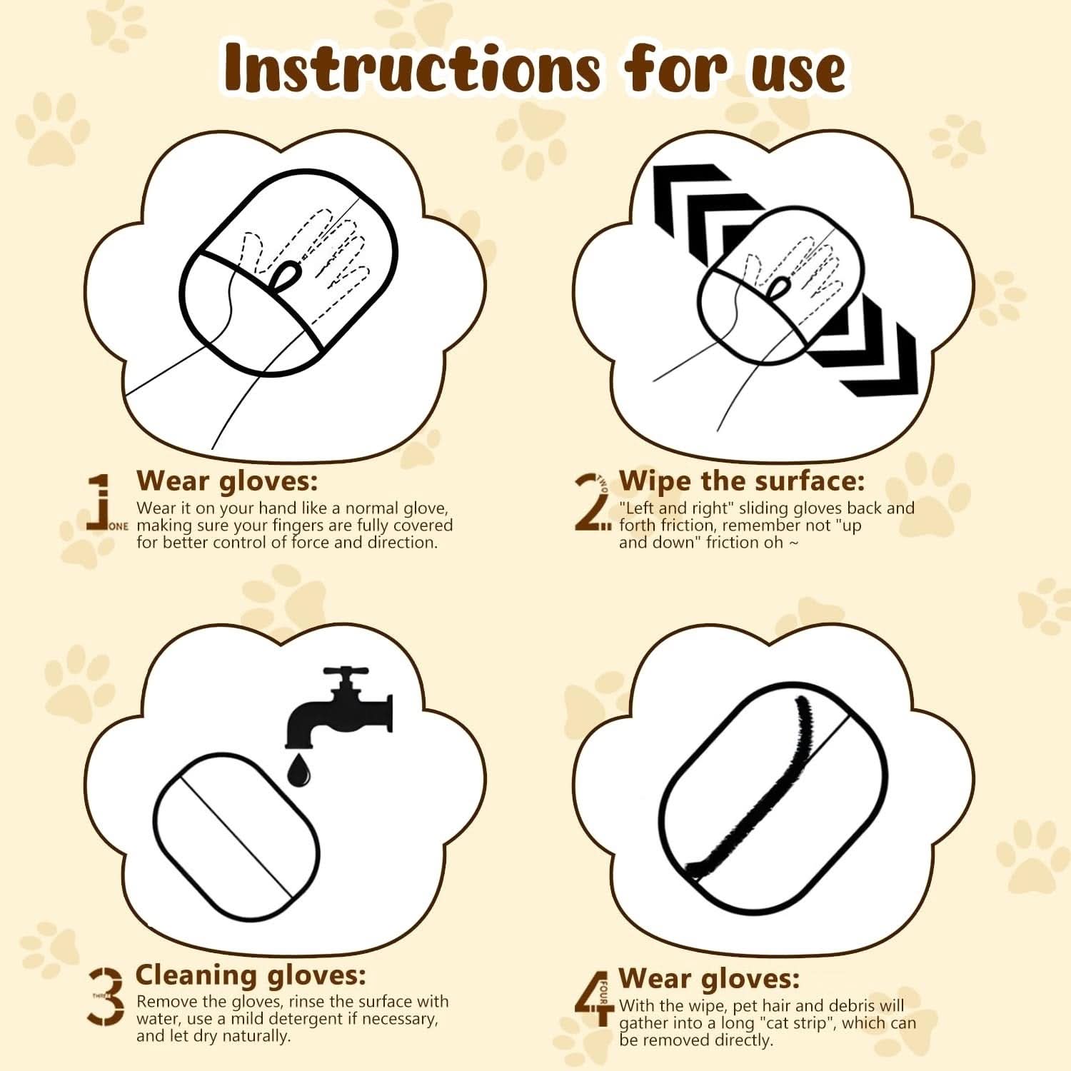 🔥LAST Day 50%OFF🐾🧤 Pet Hair Remover Electrostatic Gloves – Double-Sided Efficient, Soft Silicone & Washable Reusable ！