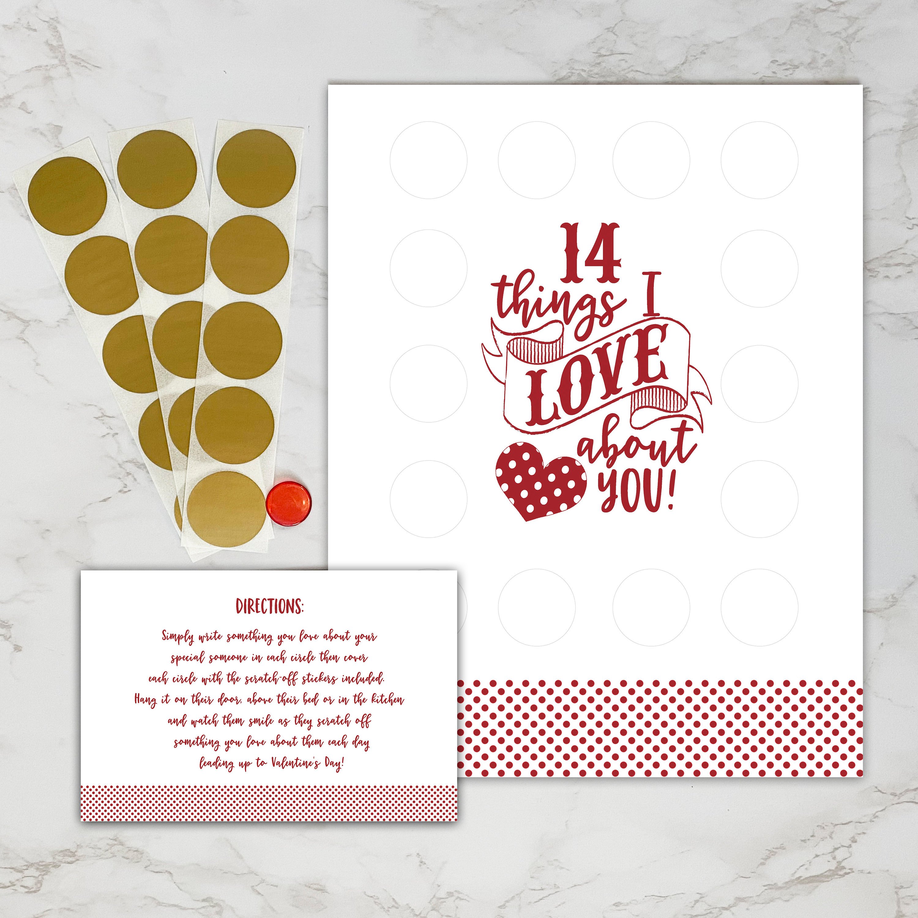 🥰Valentine's Scratch Off Advent "14 things I or WE love about you!"💕