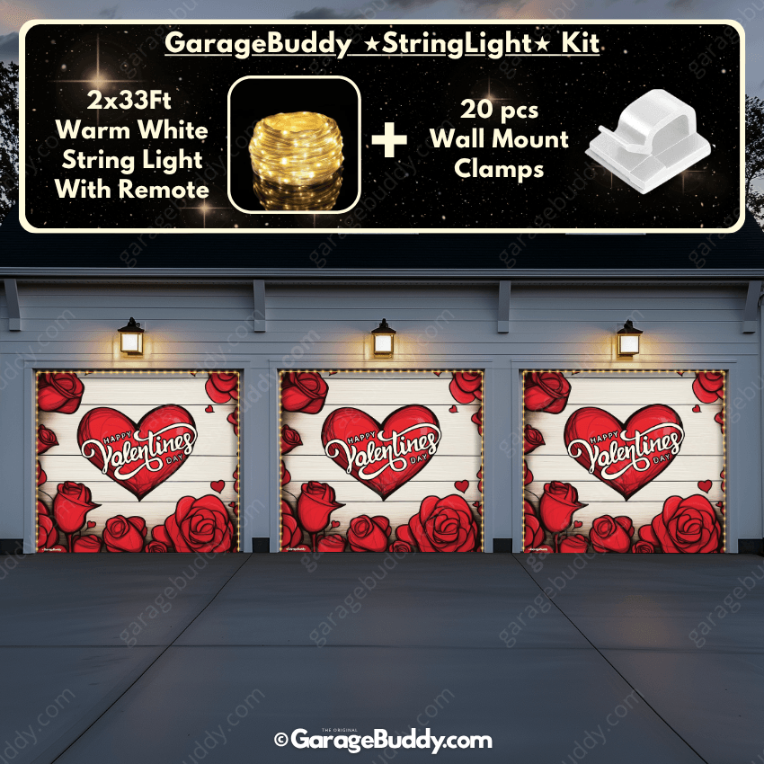 Garage Buddy | Valentine's Day (Roses) | Festive Garage Door Cover
