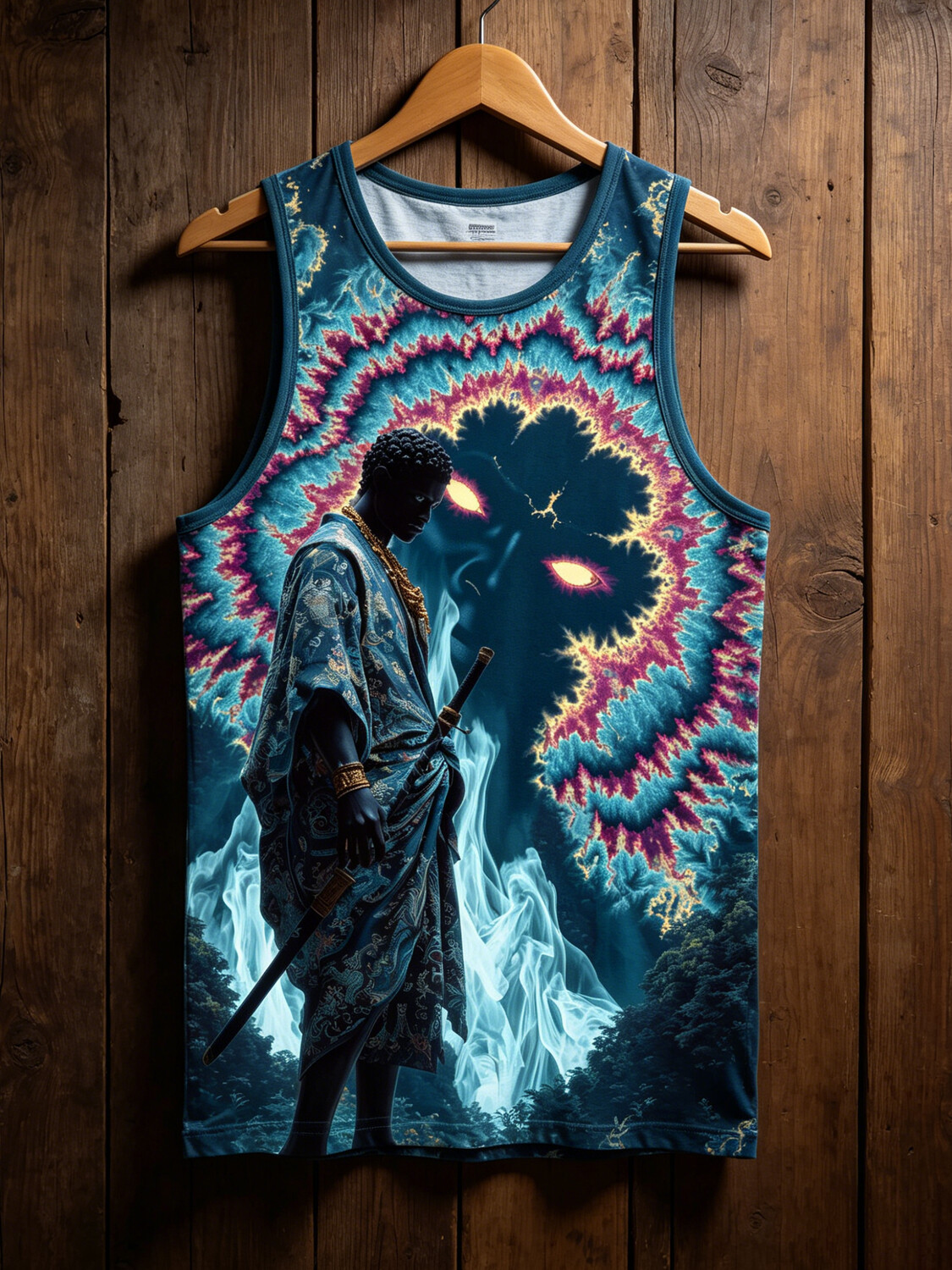 Men's Mysterious Background Dark Art Print Tank Top