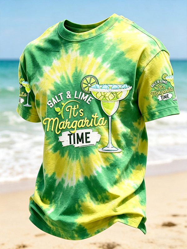 Men's Salt And Time It's Margarita Time Art Print T-Shirt