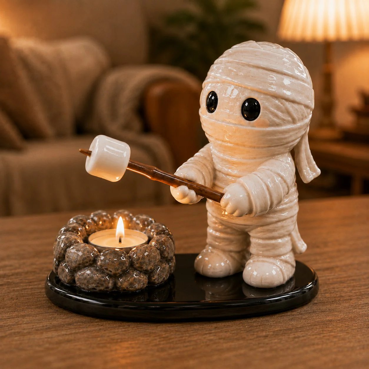 🔥LAST DAY 51% OFF🍂👻Halloween Campfire Tealight Holder ✨– Cozy Spooky Tabletop Décor
