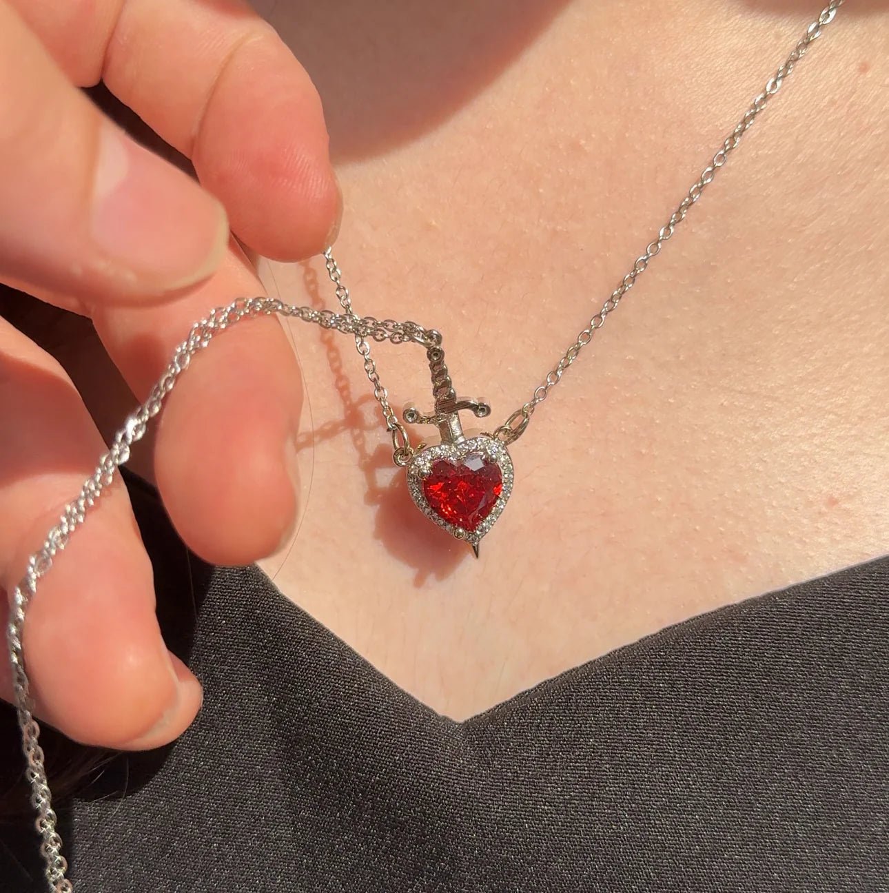🔥LAST DAY 50% OFF - 💕GM Heart & Sword Promise Necklace His / Hers Set