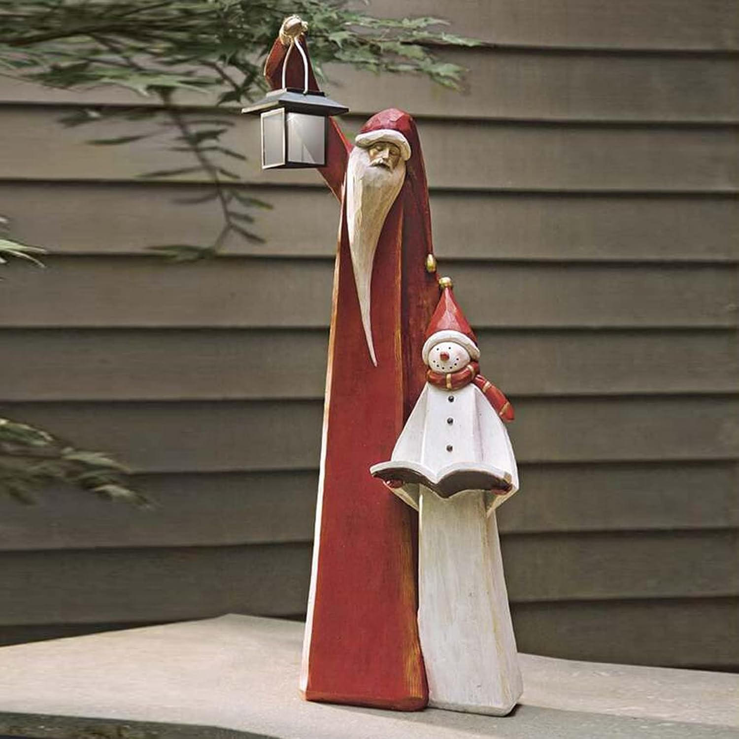 Oncandforal🔥Flash Sale - 70% OFF 🎄Santa and Snowman Sculpture with Solar Lantern