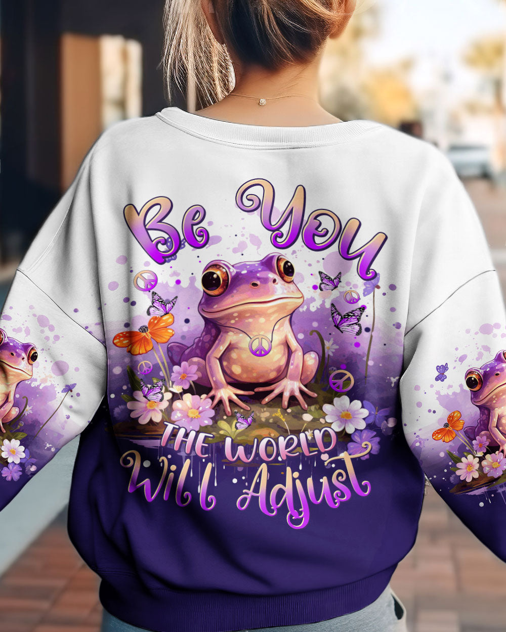 BE YOU THE WORLD WILL ADJUST FROG ALL OVER PRINT - TYTM0612231