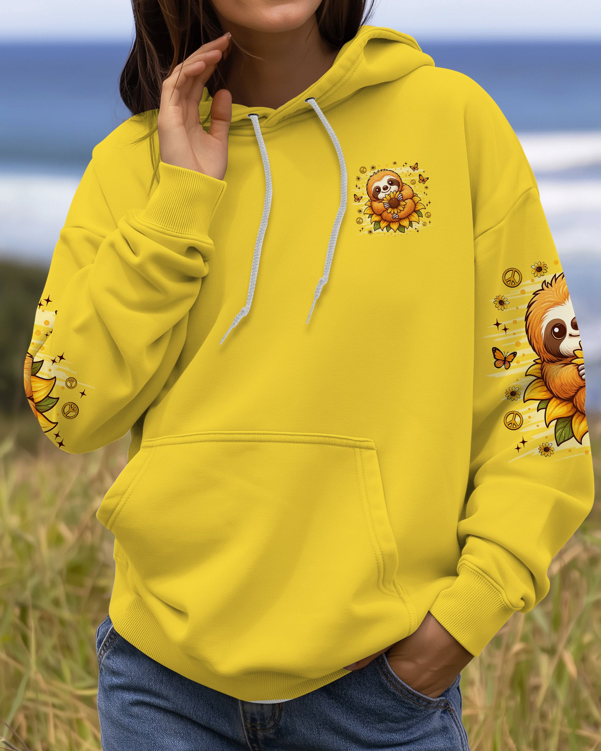 JUST BREATHE SLOTH SUNFLOWER ALL OVER PRINT - TLNZ0809253
