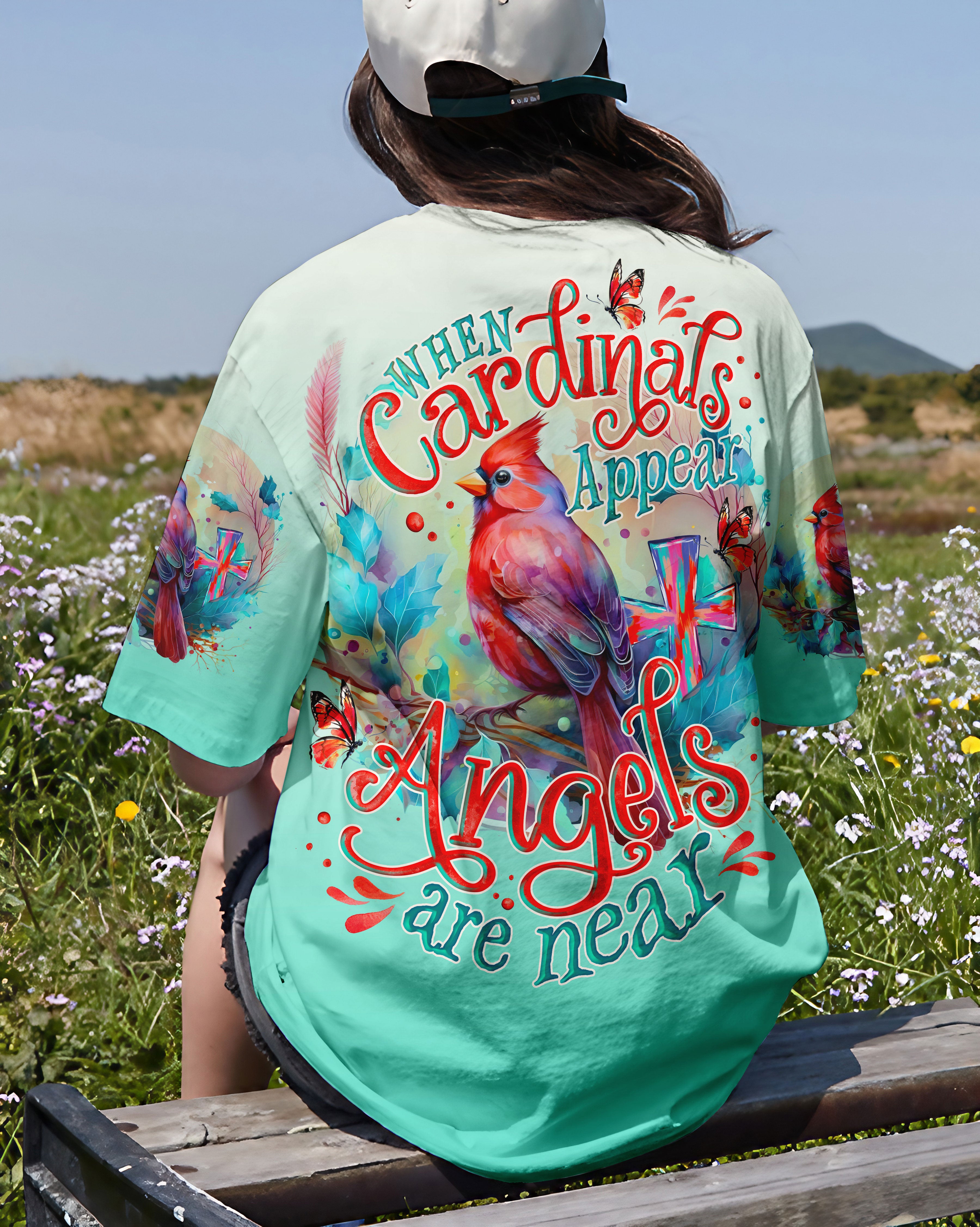 WHEN CARDINALS APPEAR ANGELS ARE NEAR ALL OVER PRINT - TLNO0708234