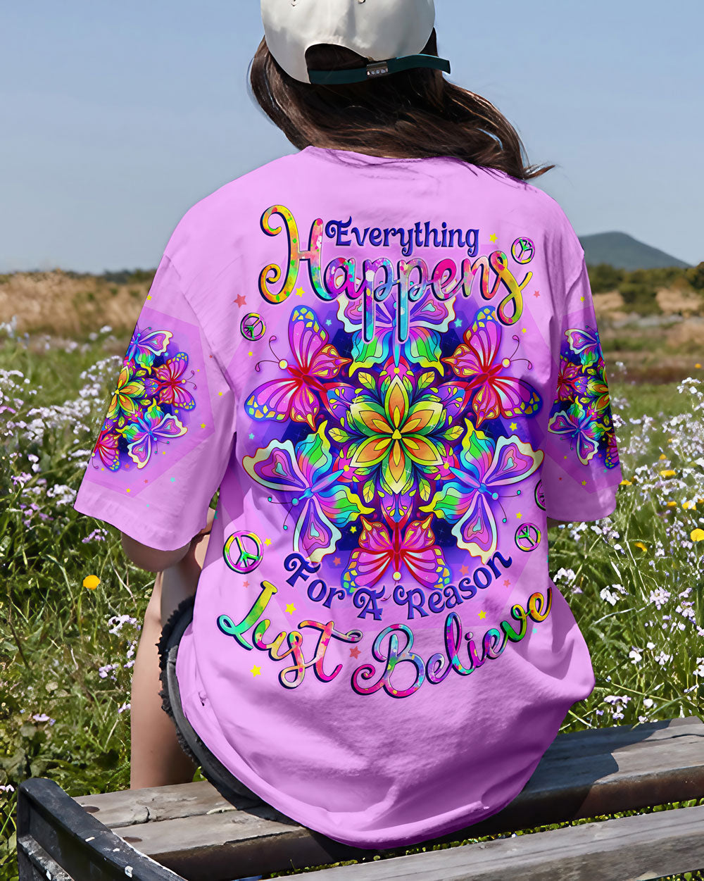 JUST BELIEVE BUTTERFLY ALL OVER PRINT - TLNO0509231