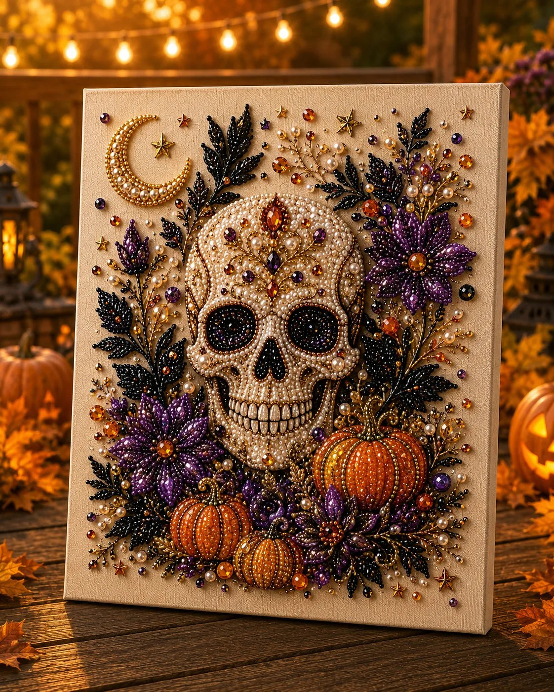 👻 Halloween Pearl Diamond Art Kit – Spooky-Cute DIY Wall Decor