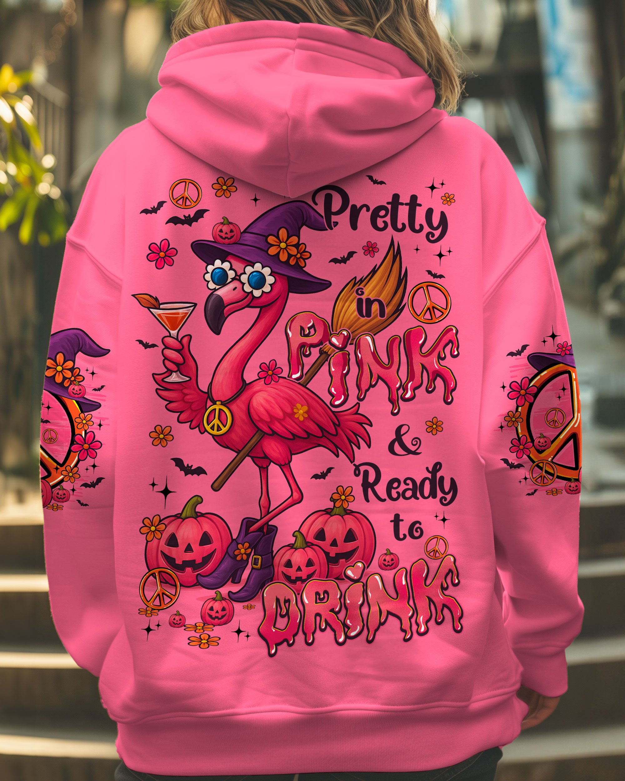 PRETTY IN PINK FLAMINGO HALLOWEEN ALL OVER PRINT - TYQY1306251