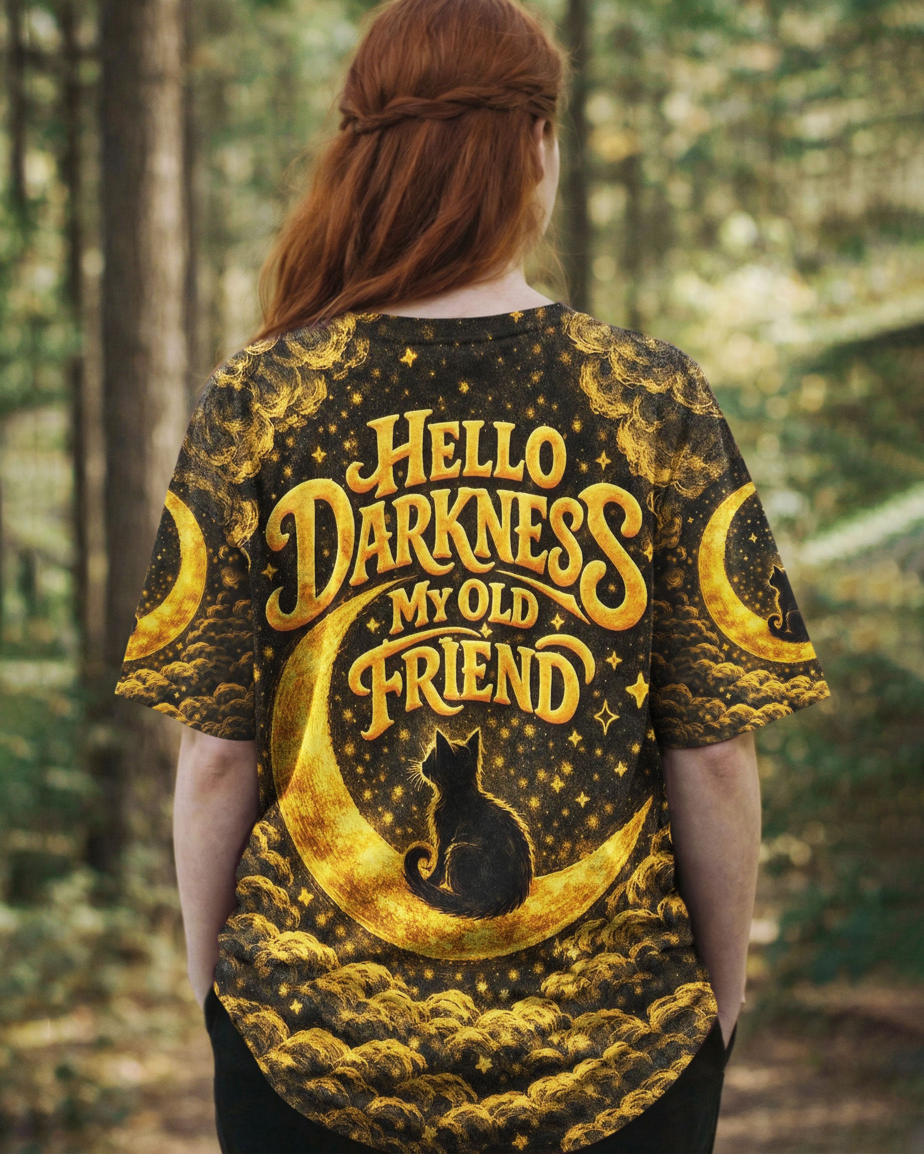 HELLO DARKNESS MY OLD FRIEND MOON CAT ALL OVER PRINT - TLNO1102261