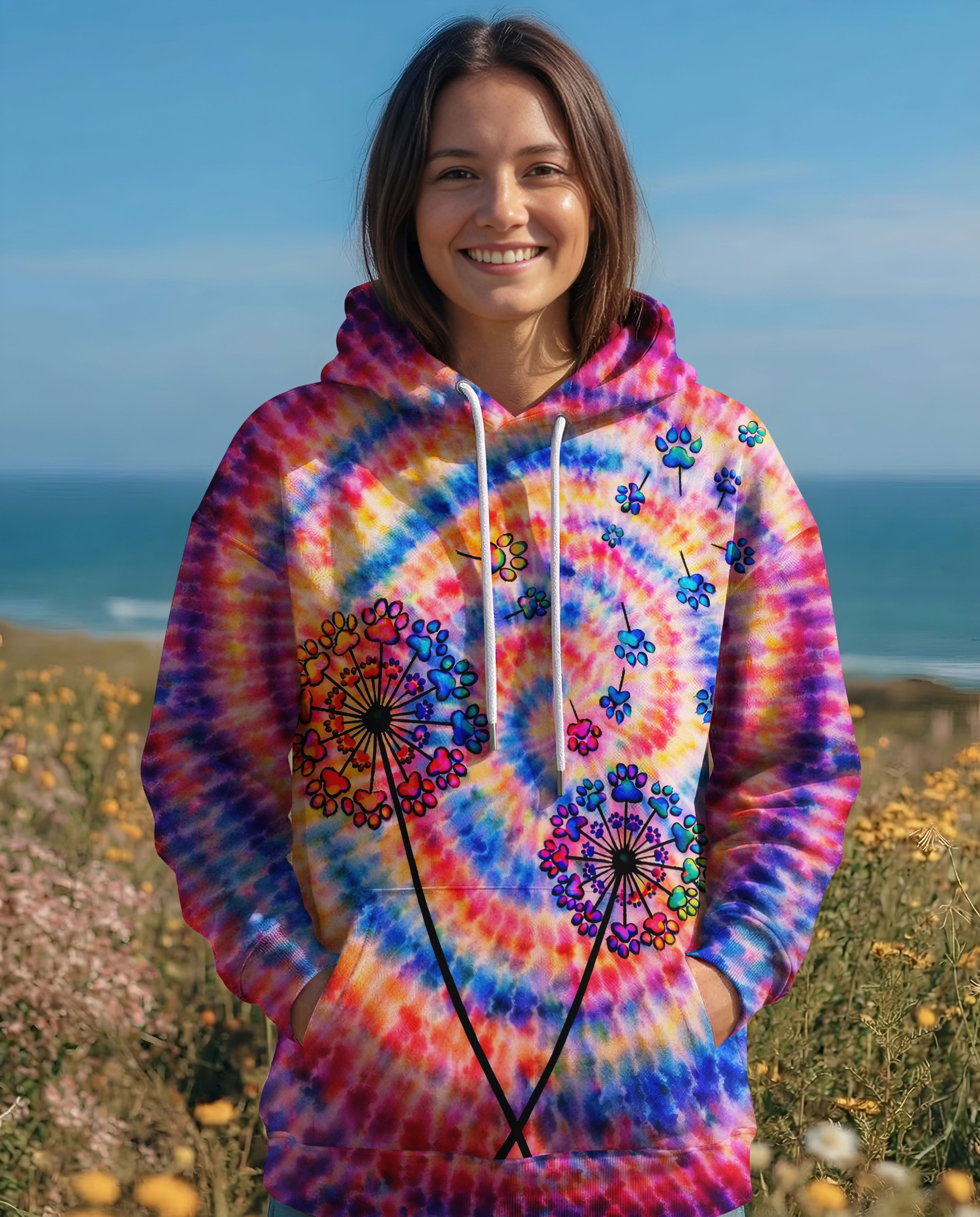 DANDELION PAW PRINT SWIRL ALL OVER PRINT - TLNO1303261