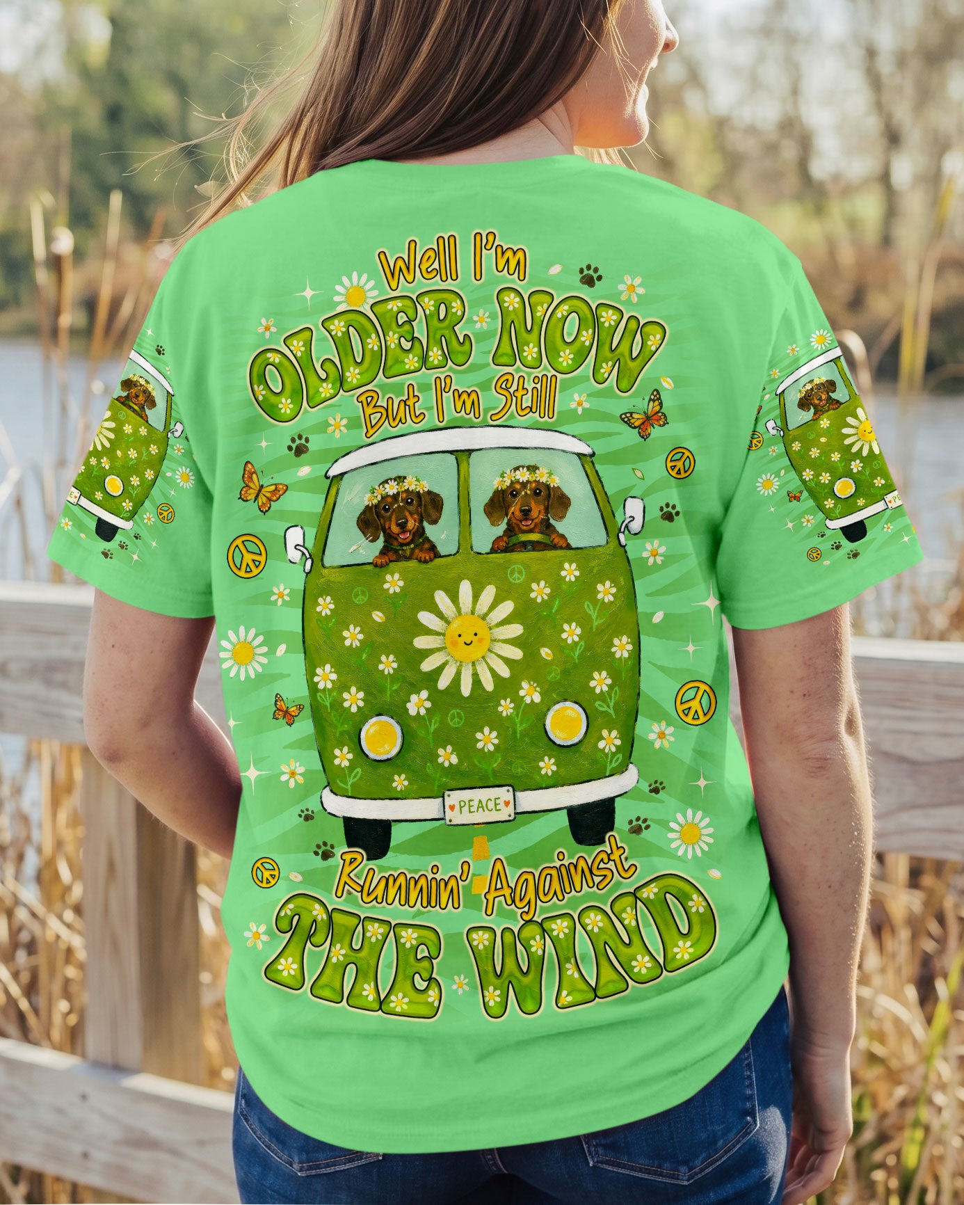RUNNING AGAINST THE WIND DACHSHUND DOG  ALL OVER PRINT - TLNO2605261