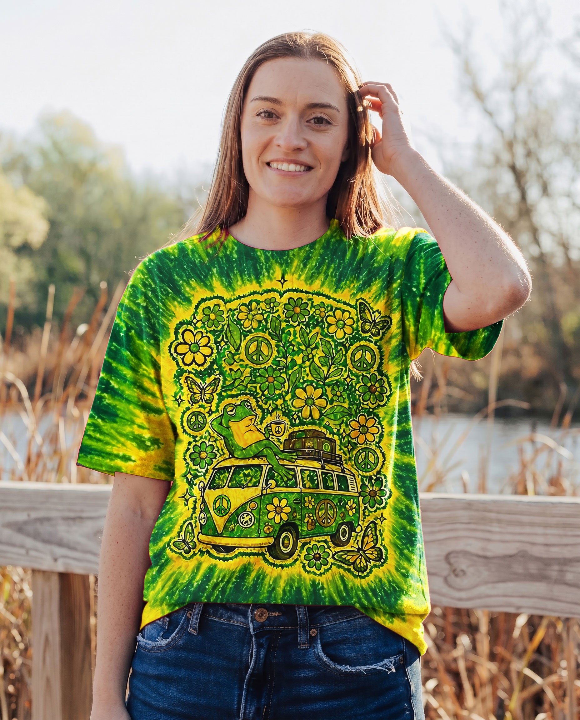 I WAS SIMPLY BORN TO DILLY DALLY FROG ALL OVER PRINT - TLNO2804261
