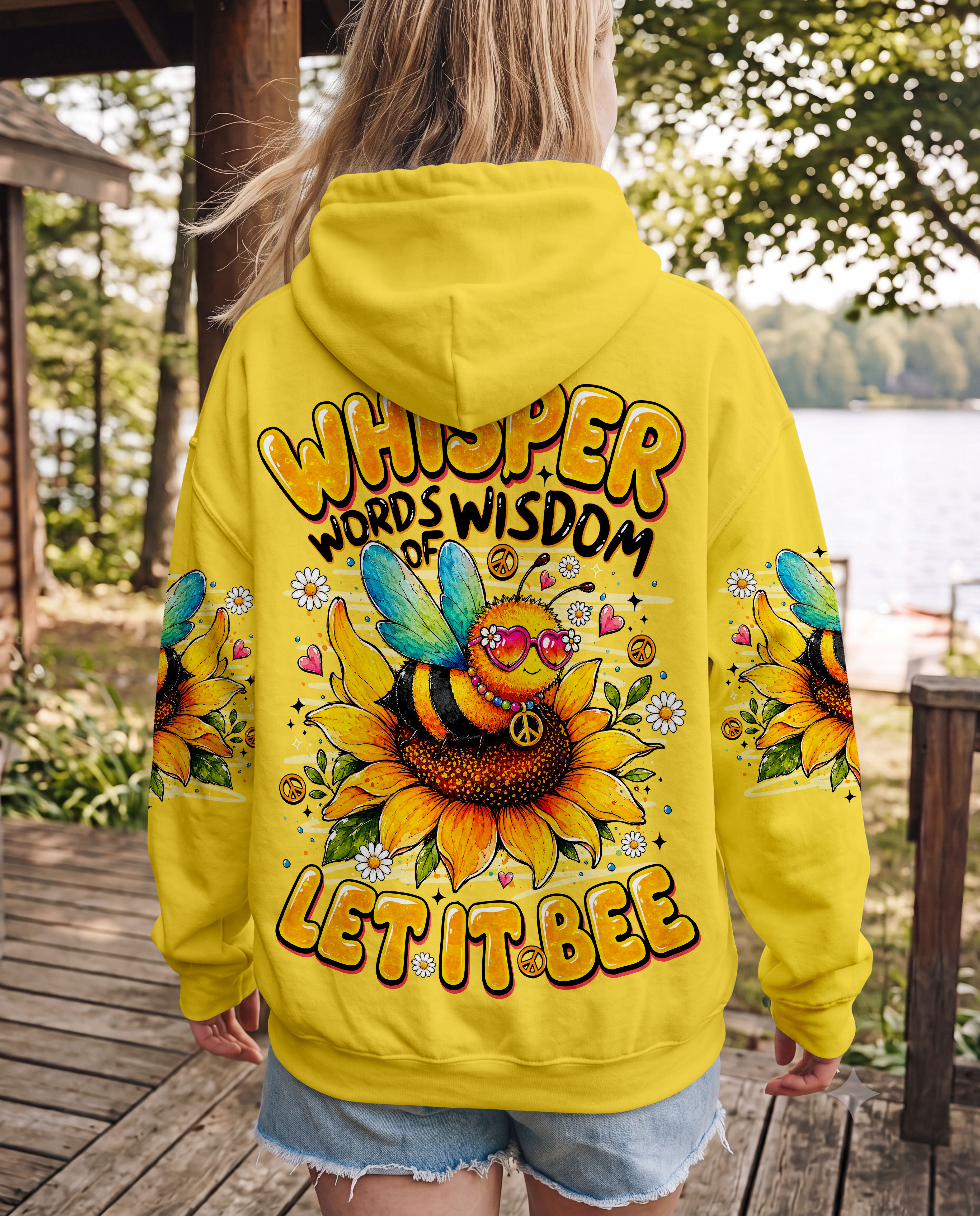 WHISPER WORDS OF WISDOM LET IT BE BEE SUNFLOWER ALL OVER PRINT -  TLNO1407261