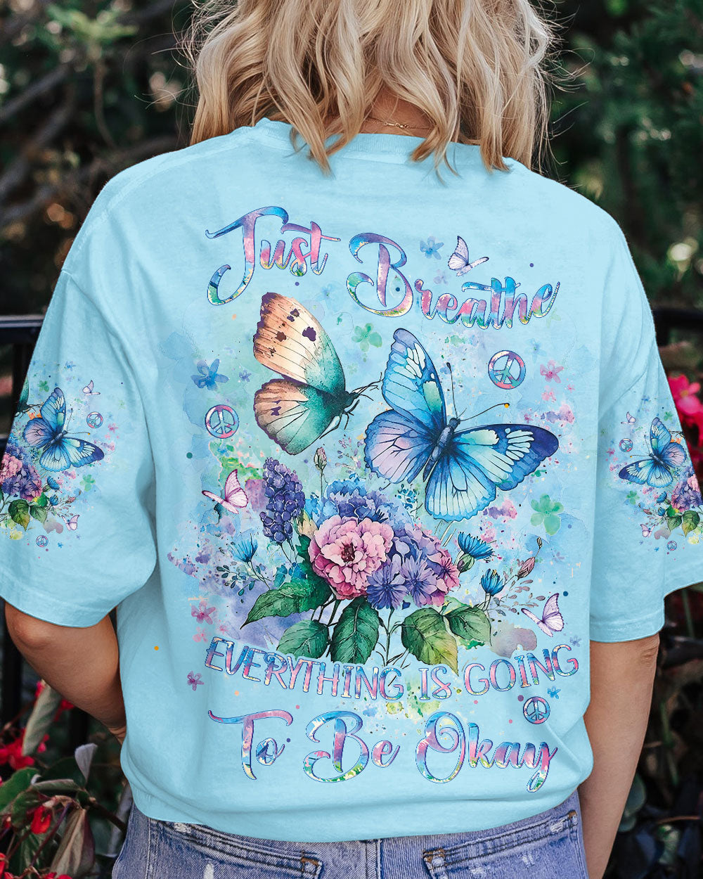 JUST BREATHE BUTTERFLY ALL OVER PRINT - YHLT150120241