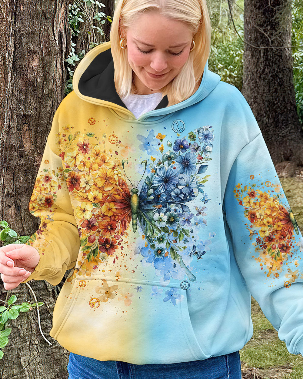 HIPPIE SOUL BUTTERFLY FLOWER ALL OVER PRINT  - TLNT2111244