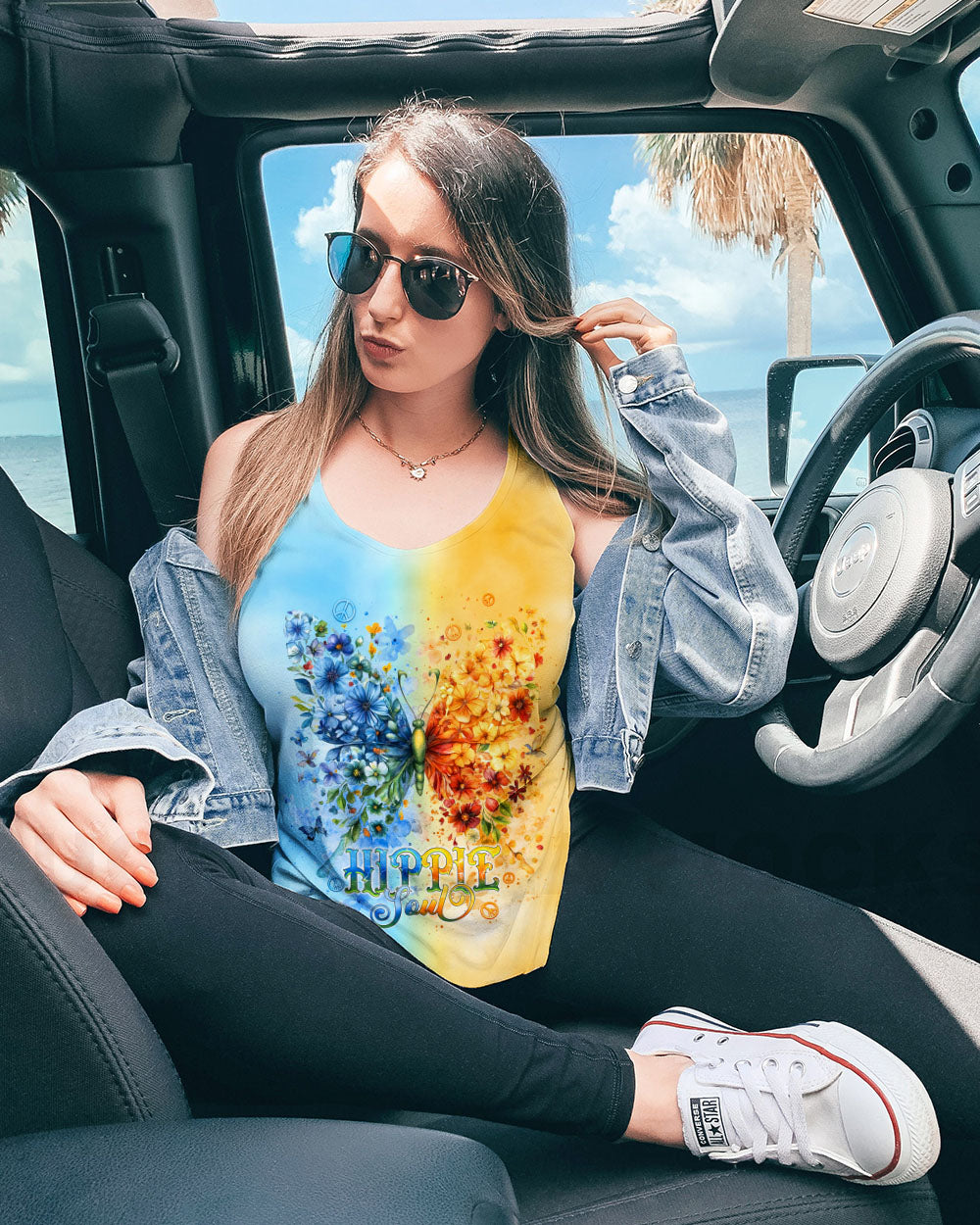HIPPIE SOUL BUTTERFLY FLOWER ALL OVER PRINT  - TLNT2111244