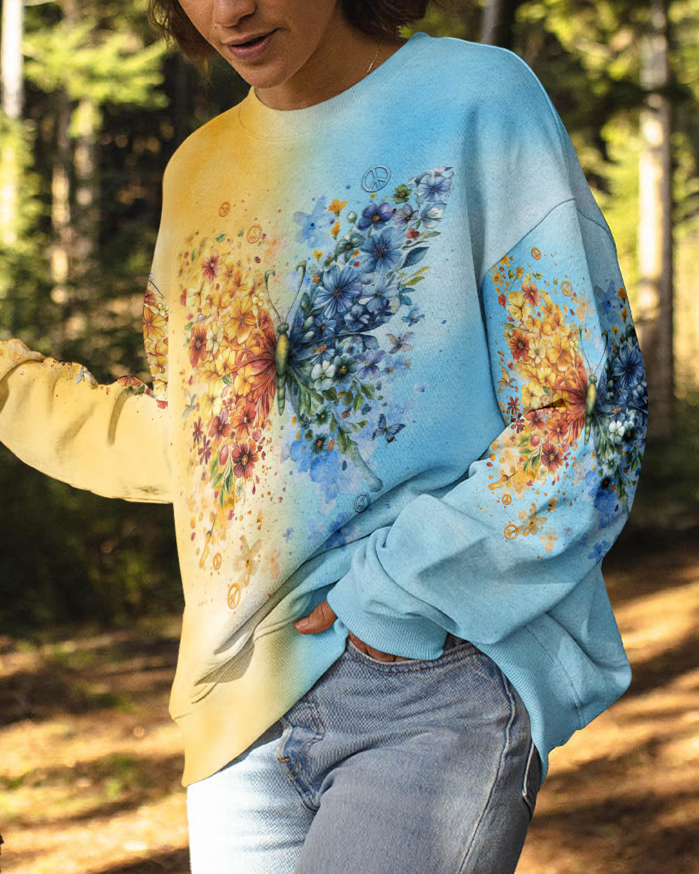HIPPIE SOUL BUTTERFLY FLOWER ALL OVER PRINT  - TLNT2111244