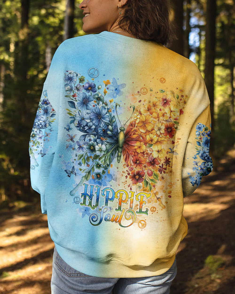 HIPPIE SOUL BUTTERFLY FLOWER ALL OVER PRINT  - TLNT2111244