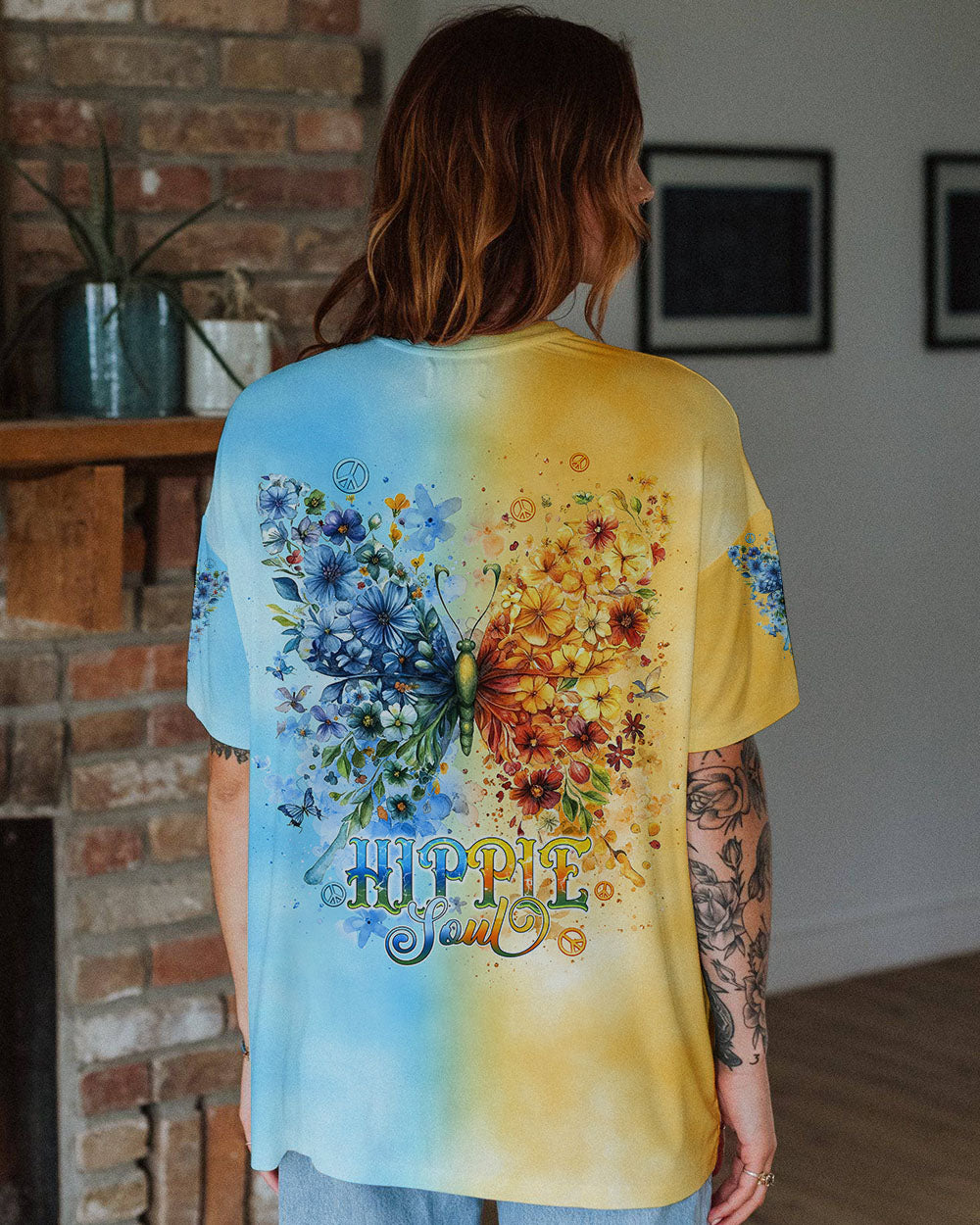 HIPPIE SOUL BUTTERFLY FLOWER ALL OVER PRINT  - TLNT2111244