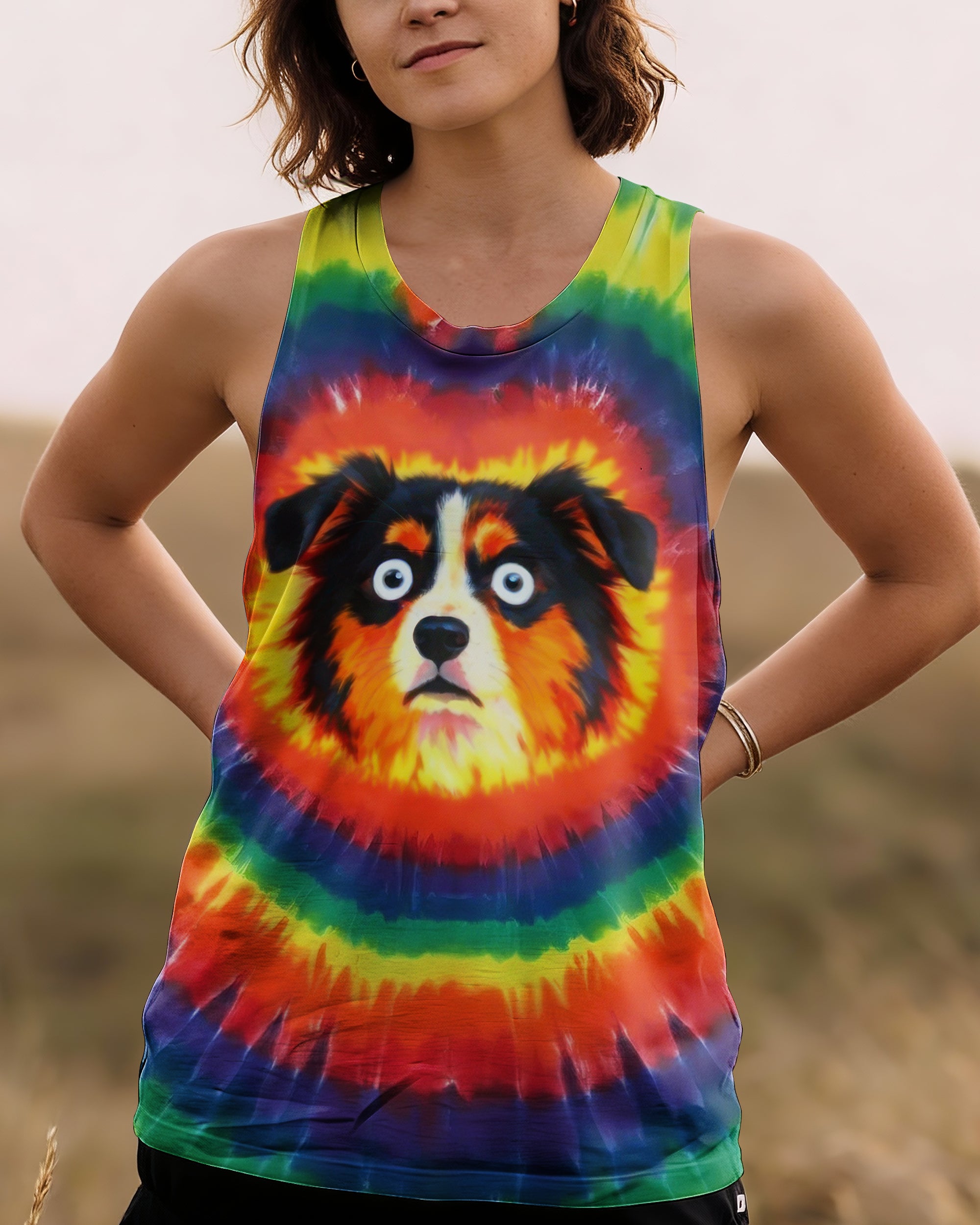 AUSTRALIAN SHEPHERD DOG COLORFUL SWIRL ALL OVER PRINT - TLTW1201261