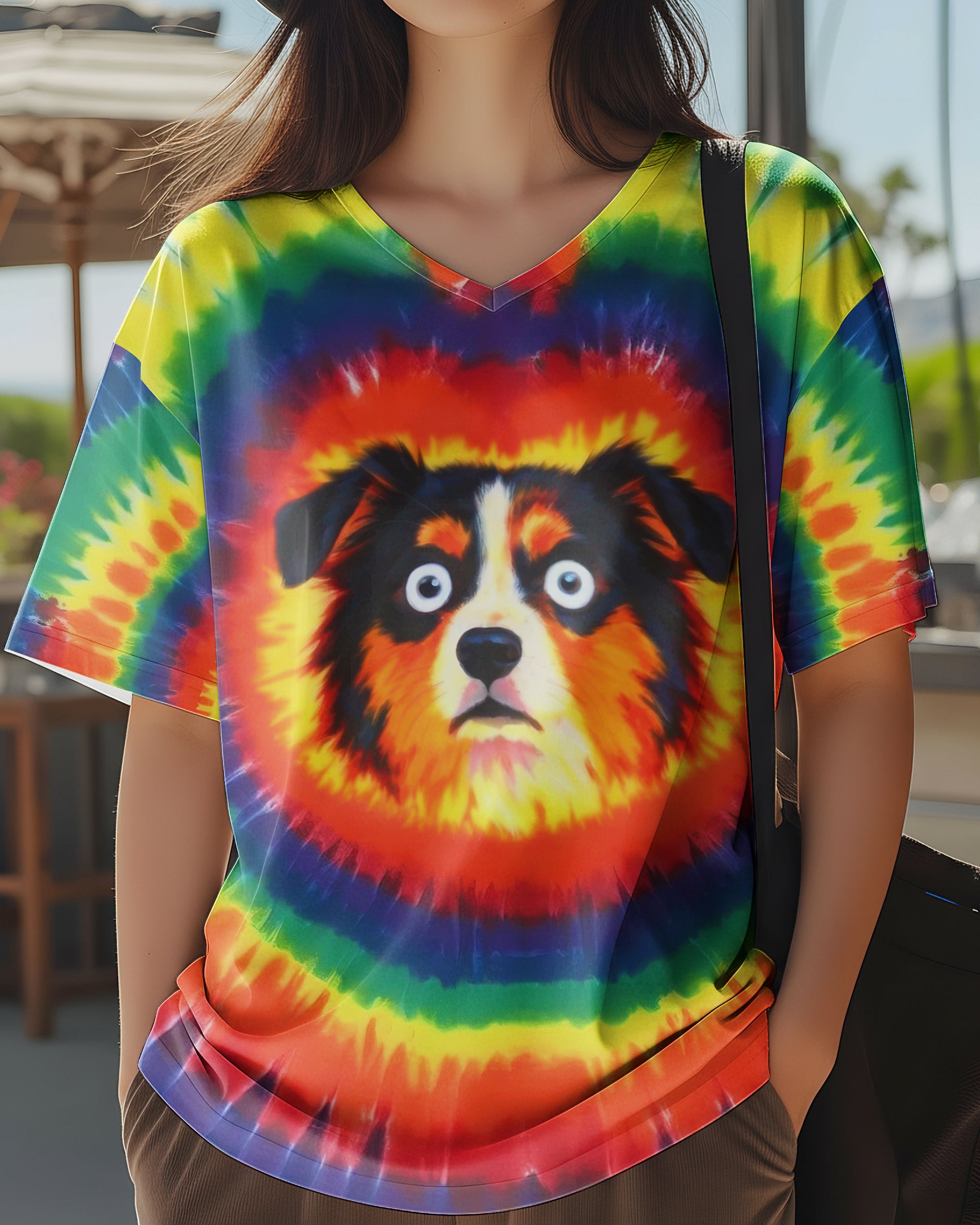 AUSTRALIAN SHEPHERD DOG COLORFUL SWIRL ALL OVER PRINT - TLTW1201261