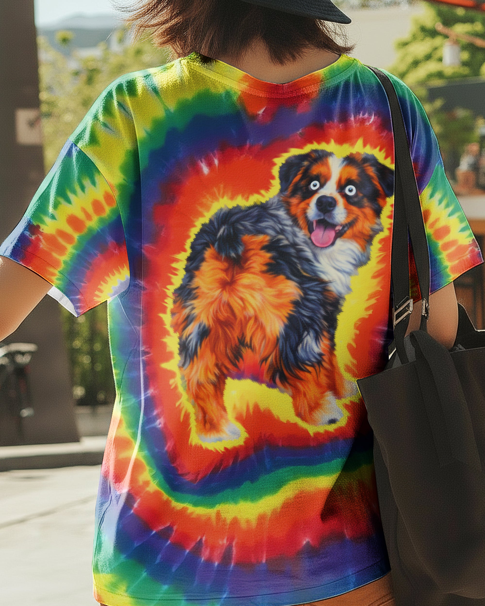AUSTRALIAN SHEPHERD DOG COLORFUL SWIRL ALL OVER PRINT - TLTW1201261