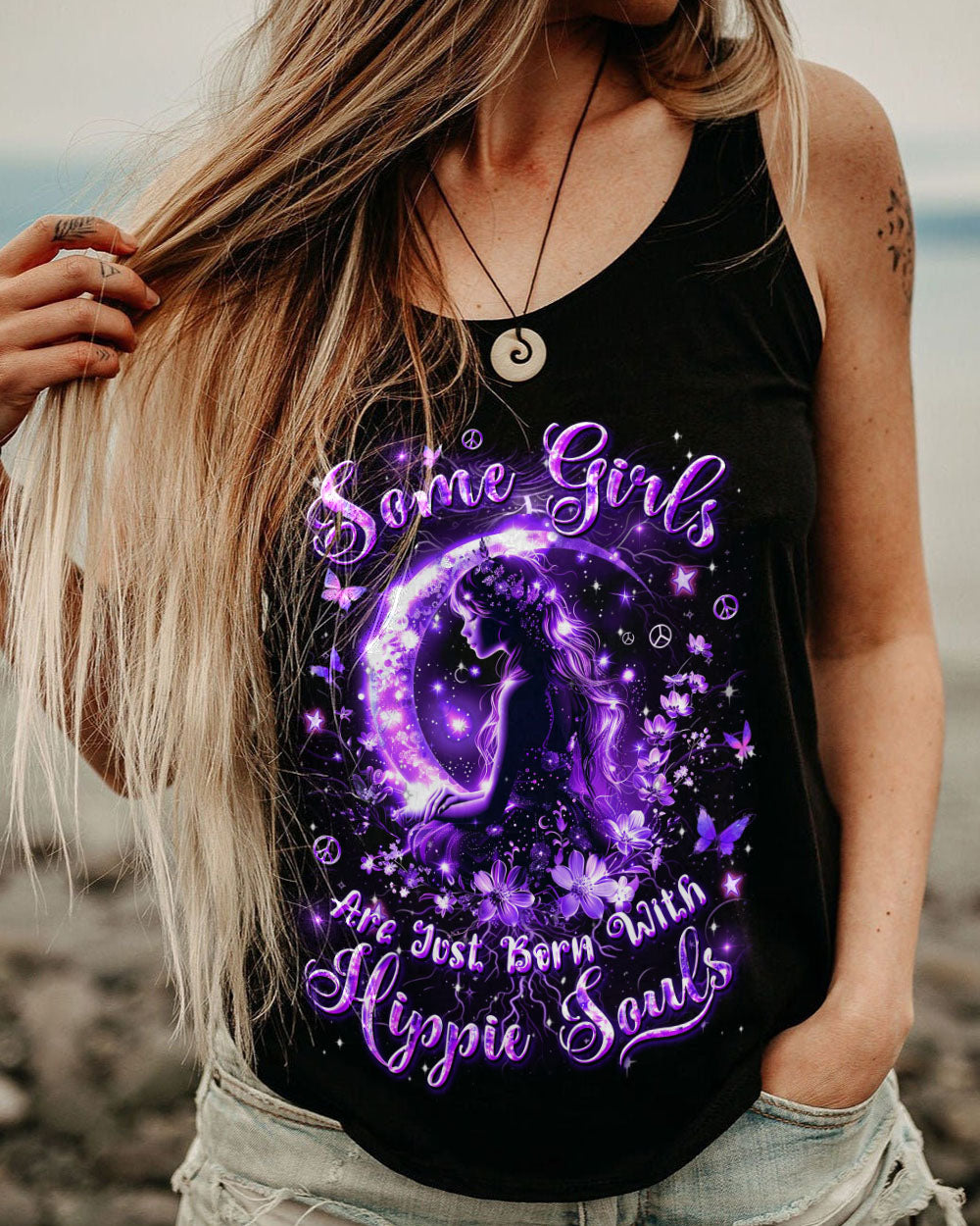 SOME GIRLS ARE JUST BORN WITH HIPPIE SOULS ALL OVER PRINT - YHDU2511244