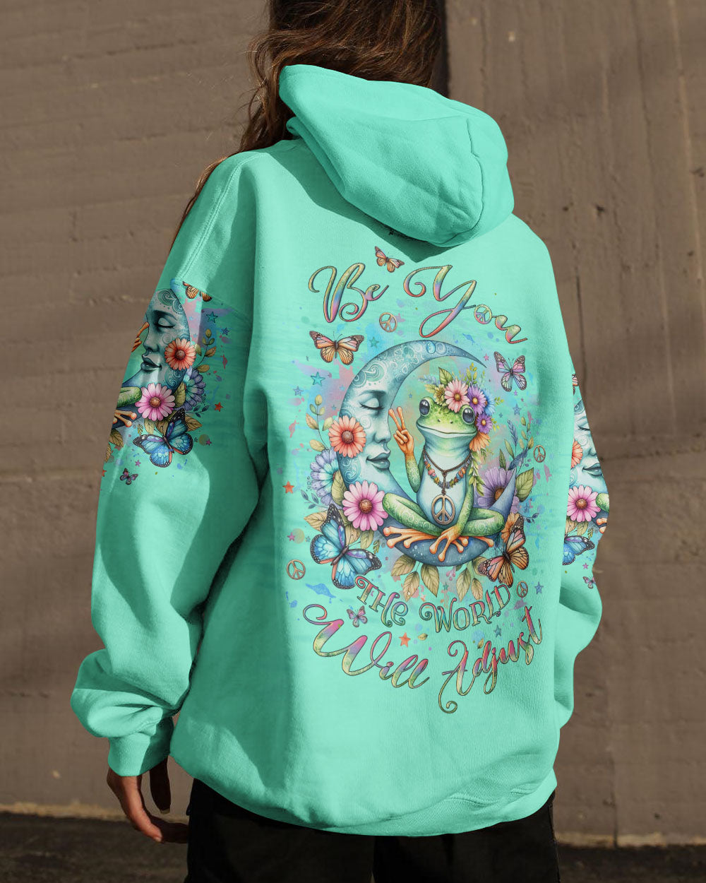 BE YOU THE WORLD WILL ADJUST FROG ALL OVER PRINT - YHLT0712232