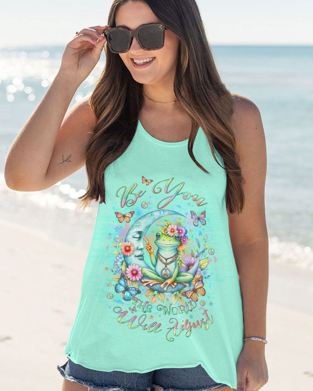 BE YOU THE WORLD WILL ADJUST FROG ALL OVER PRINT - YHLT0712232