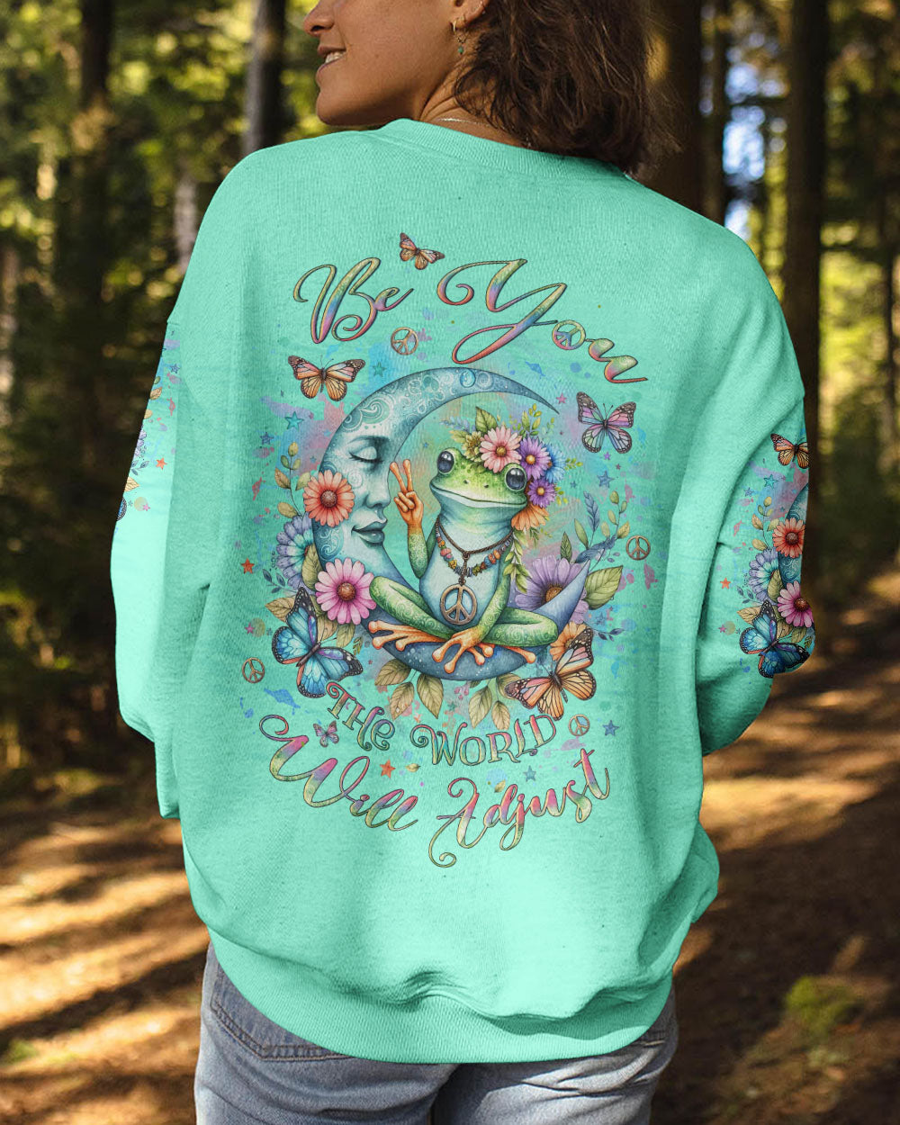 BE YOU THE WORLD WILL ADJUST FROG ALL OVER PRINT - YHLT0712232