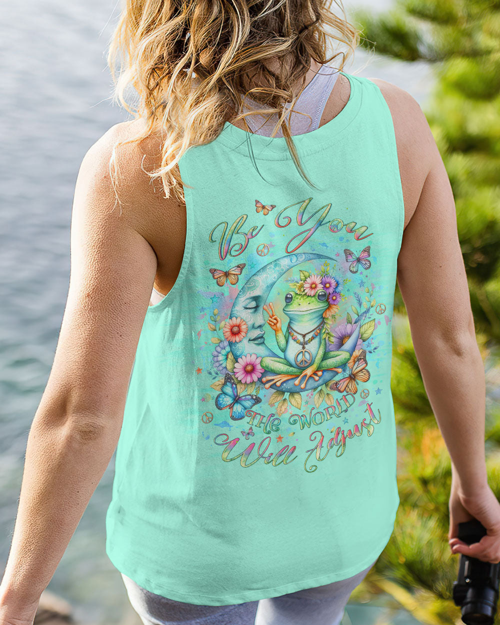 BE YOU THE WORLD WILL ADJUST FROG ALL OVER PRINT - YHLT0712232