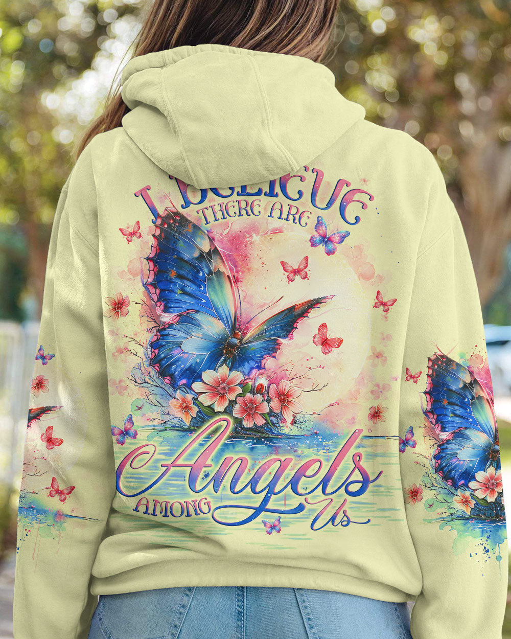 I BELIEVE THERE ARE ANGELS AMONG US BUTTERFLY ALL OVER PRINT - TLNO0104242